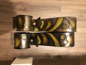 Two wall metal candle holder
