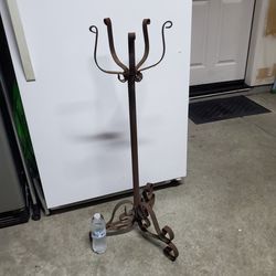 Antique Wrought Iron Plant Stand Heavy 