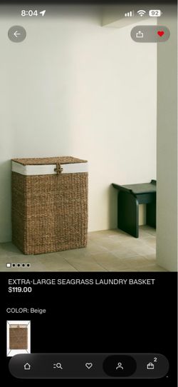 EXTRA-LARGE SEAGRASS LAUNDRY BASKET