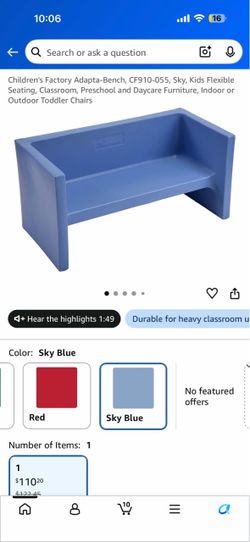 Children’s Factory Adapta-Bench – Sky Blue 💙