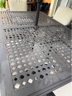 Patio set with umbrella