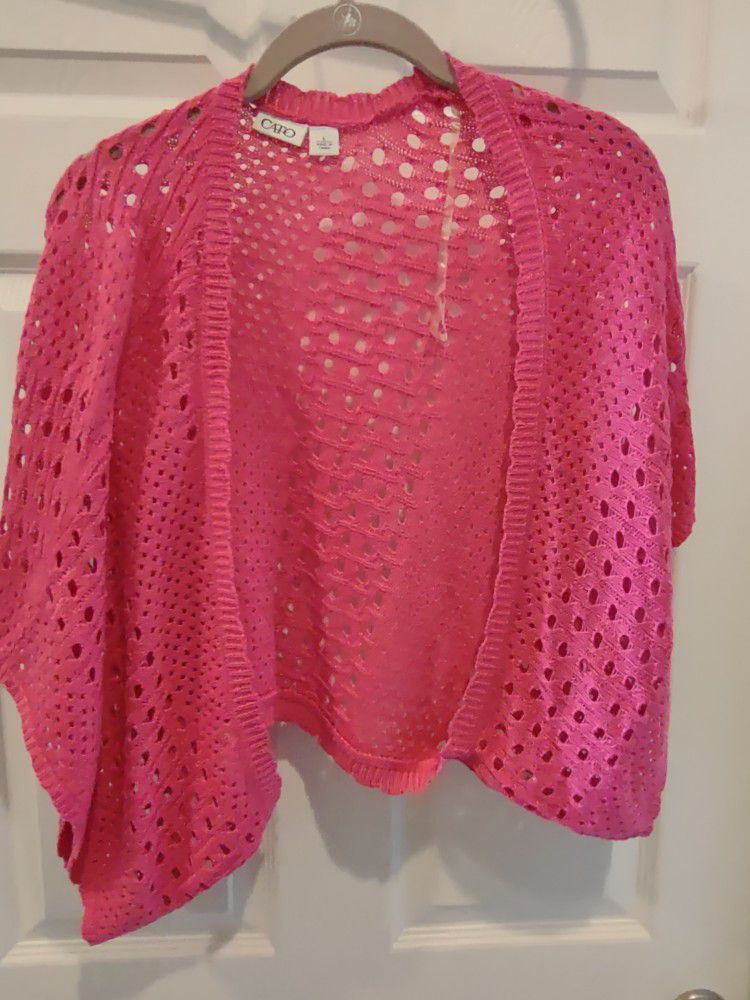 Cato Pink Crop Cut Sweater Size L