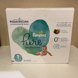 Pampers pure size 1, 198ct