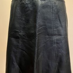 Valette Faux Leather Black Mini Skirt, Size 10