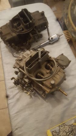 Two holley carbs. One 750 double pumper and the other 650 or 600.. They both need to be rebuilt.
