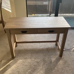 Wood desk with two drawers