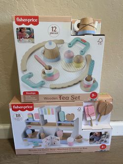 Fisher Price Wooden Ice Cream Shop and Tea Set