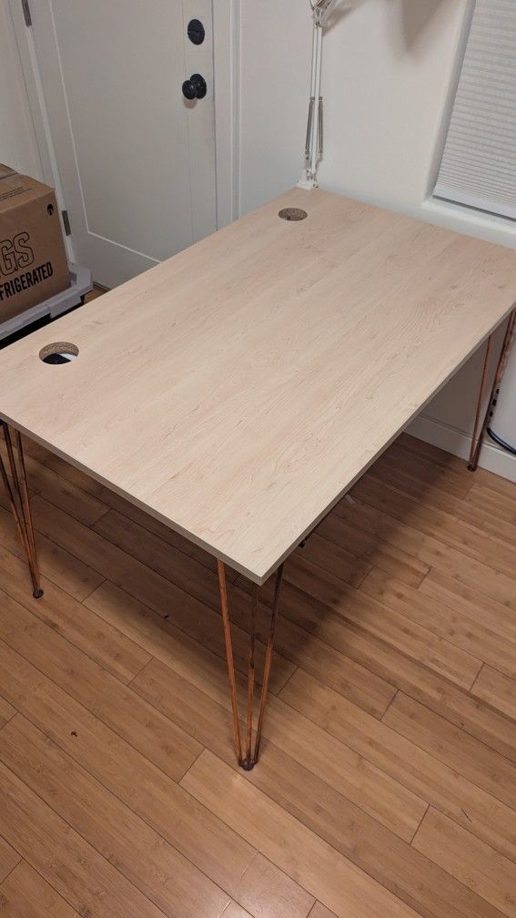 Copper Pin Leg Desk For Office Or Home