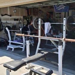 Tuff Stuff Olympic Beach  / Decline, Incline, Flat / Leg Extension  / SQUATRACK   $60  -  1 - Olympic Bar 