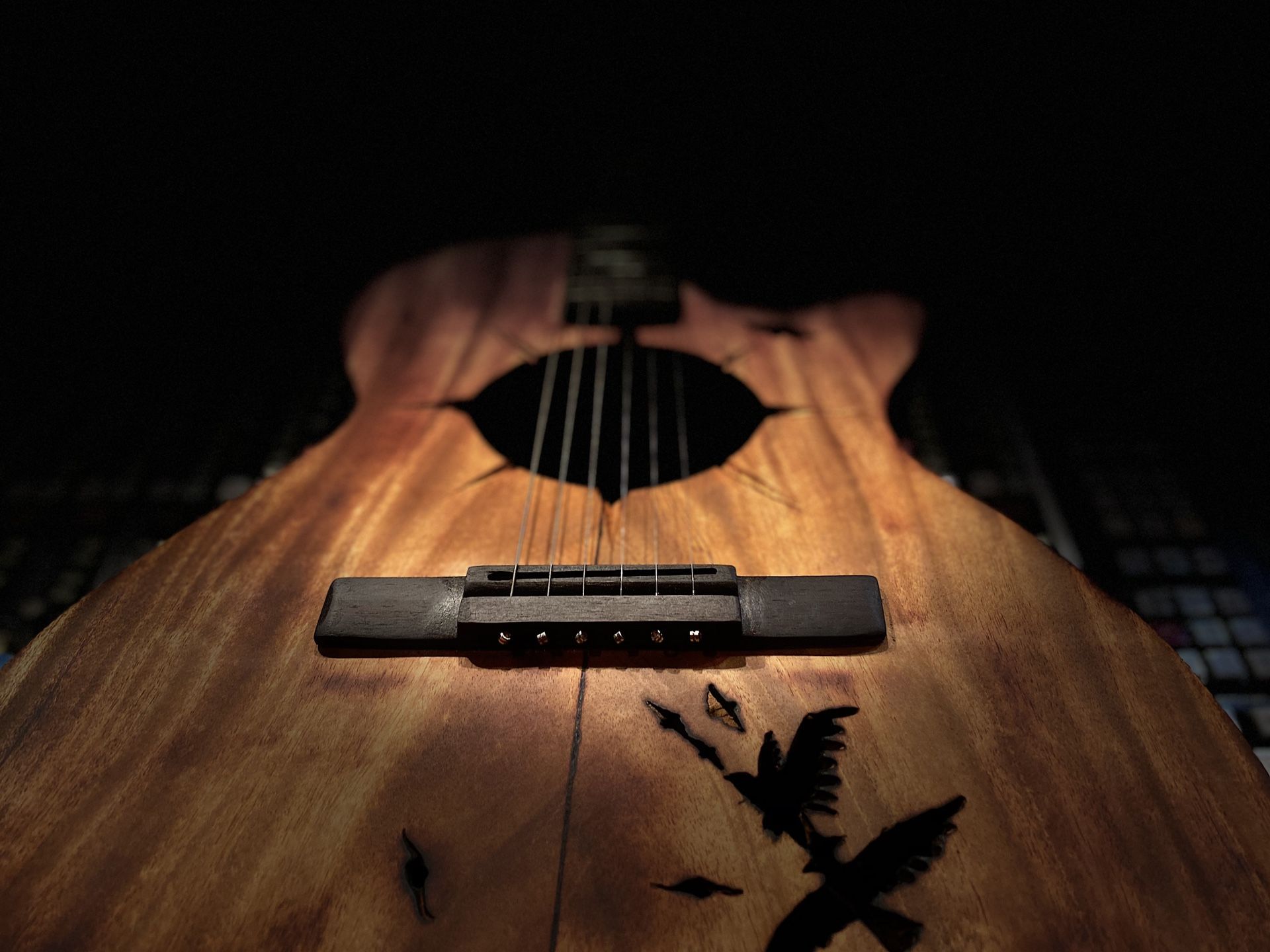 Custom Hand carved Acoustic Electric Guitar