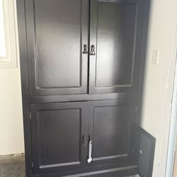 Chocolate Brown Wood Armoire