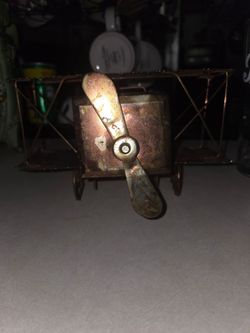 Metal Biplane Decorative Figurine