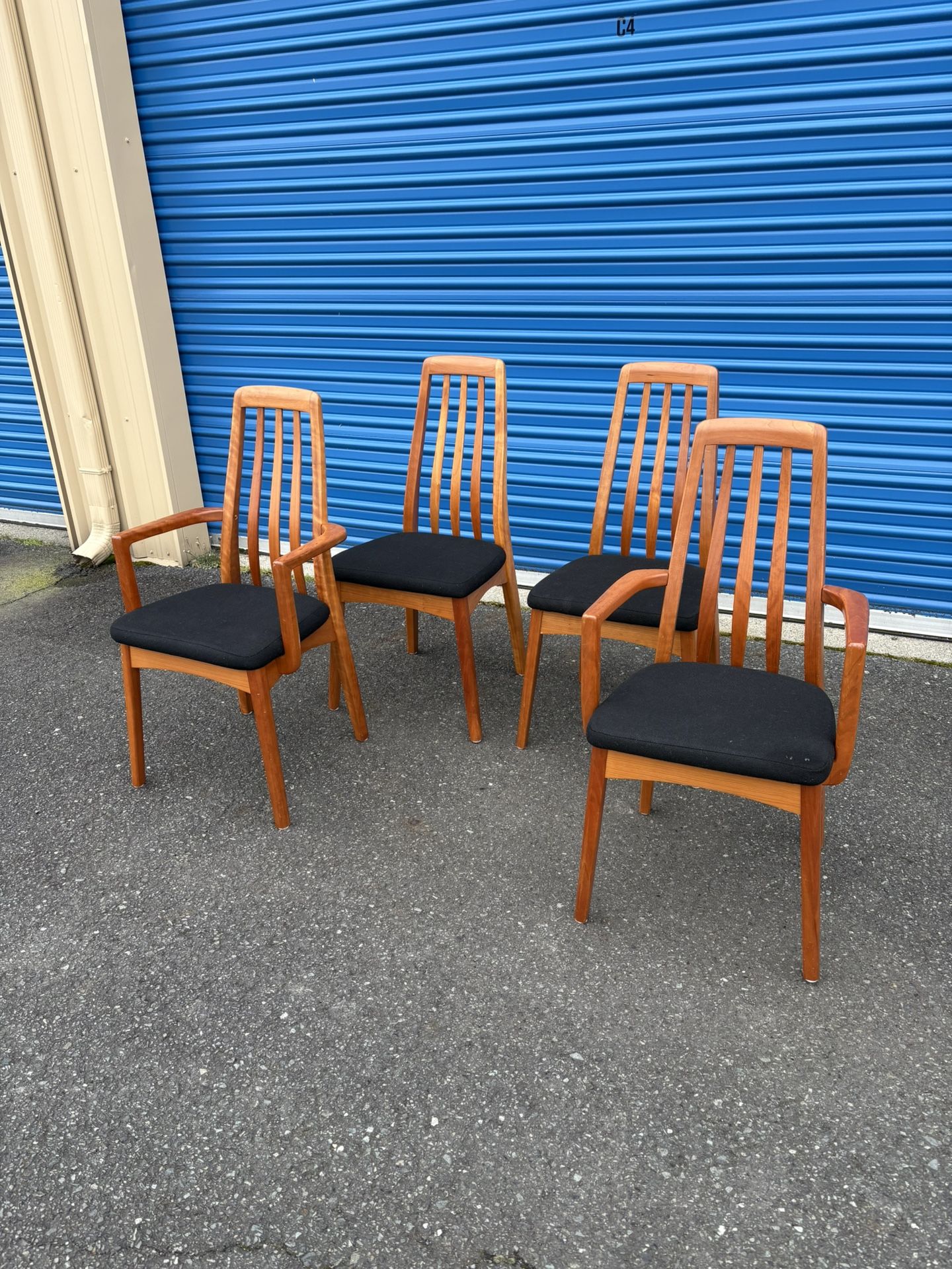 Mid Century Modern Solid Cherry Dining Chairs By Benny Linden