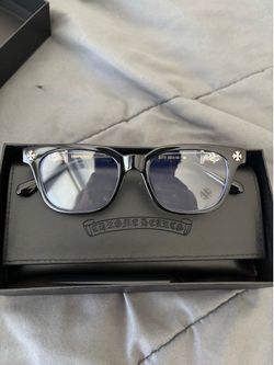 Black/ Silver Chrome Heart Style Glasses