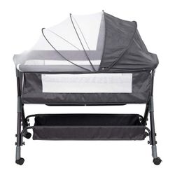 ✨ Brand New Bedside Bassinet with Canopy & Storage | Newborn to 18 Months | Never Used
