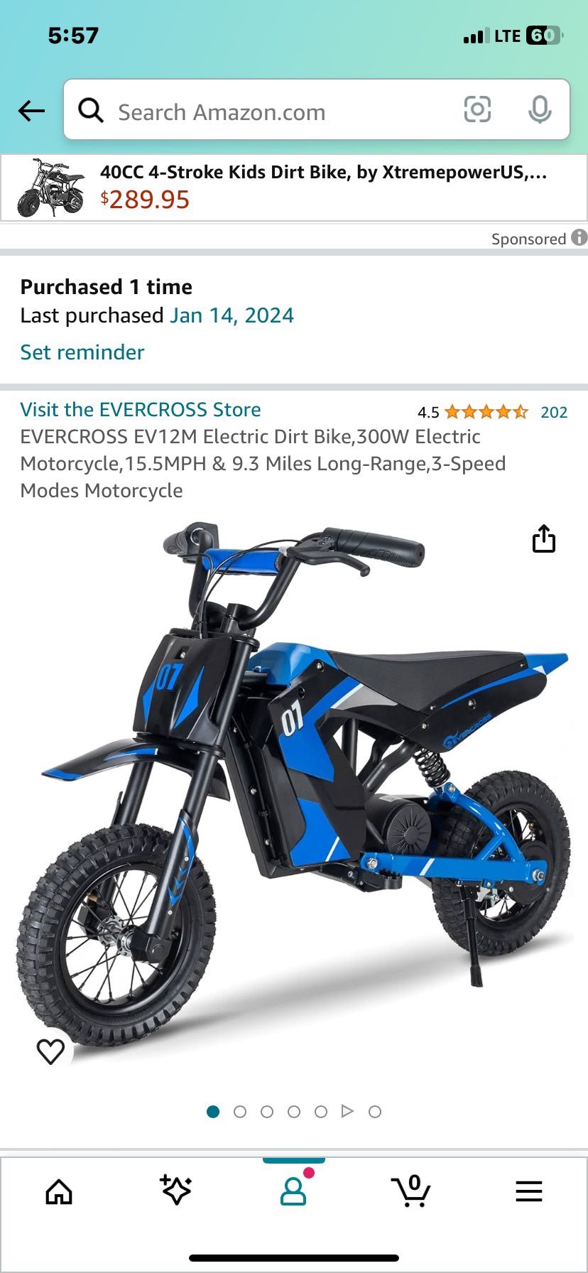 EVERCROSS EV12M Electric Dirt Bike,300W Electric