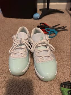 Kids size 3 Jordan 11 retro low mint green