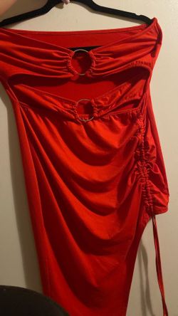 Drawstring Ring Linked Tube Dress Backless