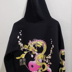 Anime Zip Up Thick Sweatshirt size Woman's Medium fits loose 