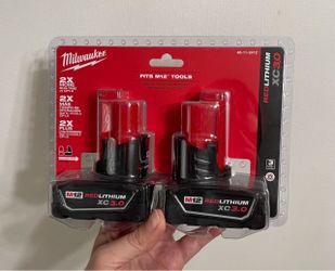 NEW 2x Pack 3 Ah Battery Set Milwaukee M12 12 Volt LiOn XC Extended Capacity Genuine 3.0 3ah