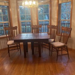 Antique Table and Four Chairs 