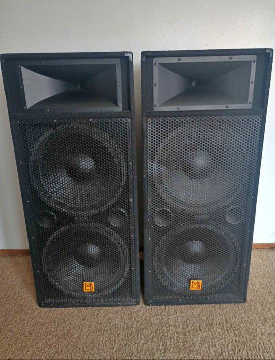 2-MR DJ PSD 3000 DOUBLE 15" Passive 3000 WATTS  3 Way DJ/PA Audio loud speaker 