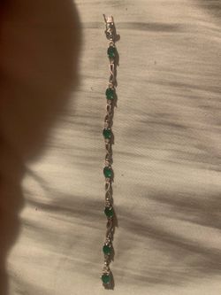 925 sterling silver/emerald bracelet