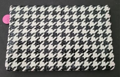 Zipper Houndstooth Pouch Purse
