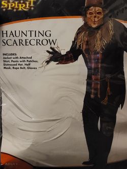 Mens haunting Scarecrow, Halloween costume size, large.