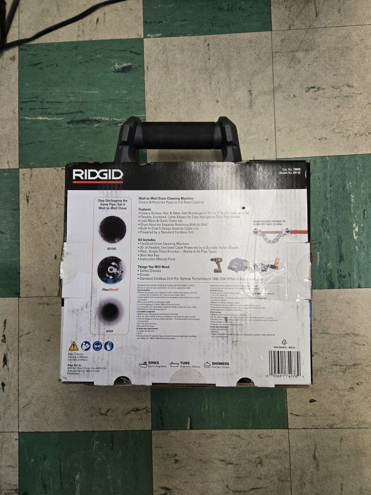 Ridgid Flex Shaft Wall To Wall Drain Machine