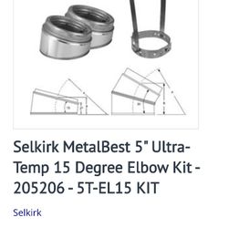Selkirk 5" Ultra Temp 15 Degree Insulated Elbow Kit
