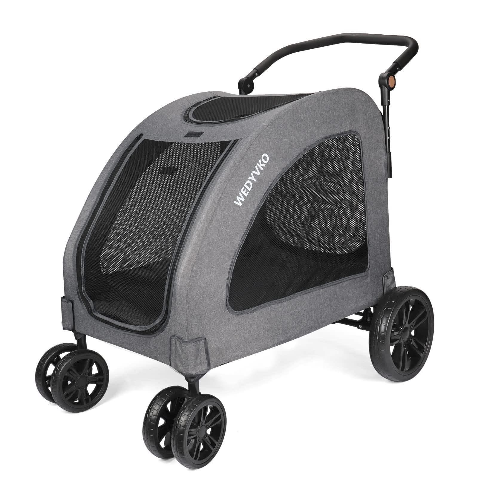 Foldable Pet Jogger Stroller for Large Dogs up to 110 lbs, Universal Wheel Dog Stroller for Single or Multiple Medium and Large Dogs(Blue)