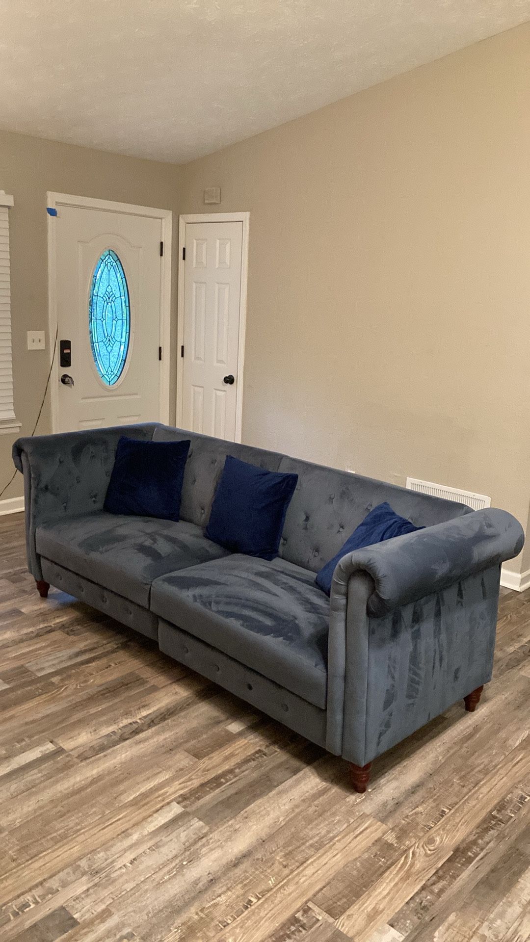 Couch. Bar Stools. 4 Lamps. Tv Stand. Decor