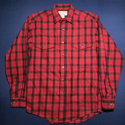 Vintage Cc Filson Co Heavy Weight Flannel Shirt Alaskan Guide Shirt Red Size S