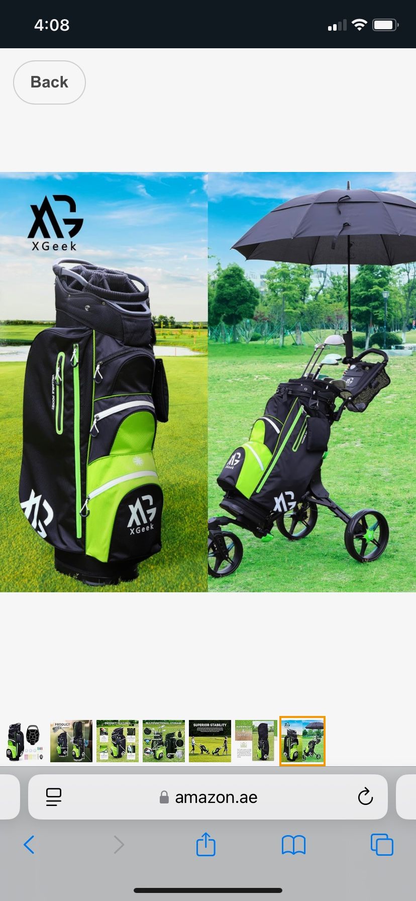 Brand new black and green golf bags for $70