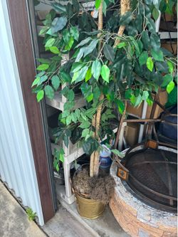Artificial Tree with Gold Planter