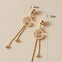Luxury Letter G Link Chain Dangle Earrings 