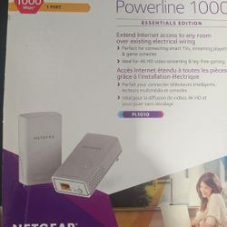 NETGEAR Powerline adapter Kit, 1000 Mbps Wall-plug, 1 Gigabit Ethernet Ports, White, 2 Count