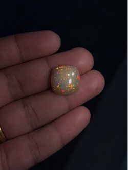 Natural Orange Opal 13.93 Ct Square Cabochon Play of Color 18.11x17.97mm IGTL