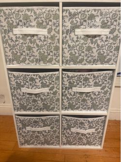 White wooden cube organizer