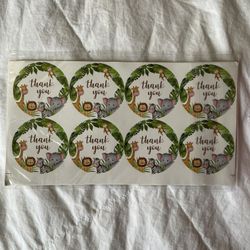 Safari Thank You  Stickers - FREE