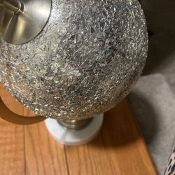 Gold Sparkling Circular Globe W/white Base