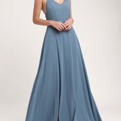 Lulus Slate Blue Bridesmaid Dress
