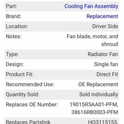 CRV Cooling Fan New