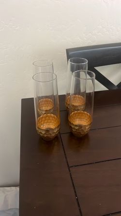 Glass cups with  Gold Base