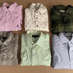 Mens Shirts Size L Van Heusen, Banana Republic, Tommy Bahama, Island Republic, Ralph Lauren Used But In Good Condition $25 For All Firm On Price
