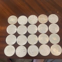 20 One Oz Silver Rounds .999 Fine