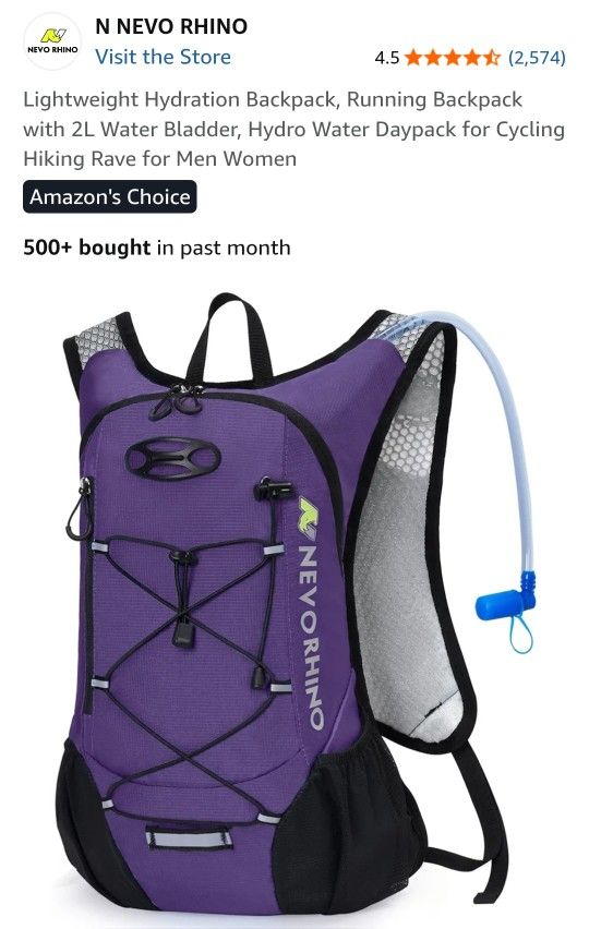 New In Box Lightweight Hydration Backpack