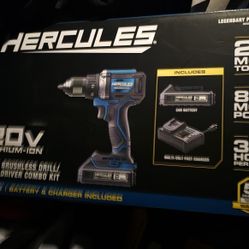 HERCULES 20V Brushless Cordless, 1/2 in. Drill/Driver Kit with Battery & Charger New $100