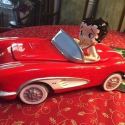 COOKIE JAR * Betty Boop's Red 1958 Corvette, Chevy Betty, Premier LIMITED Ed. 1198